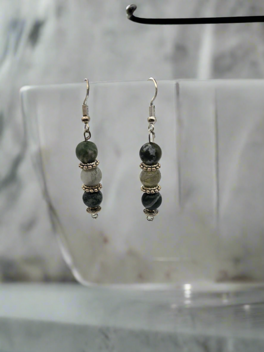 Tree Agate Beaded Earrings