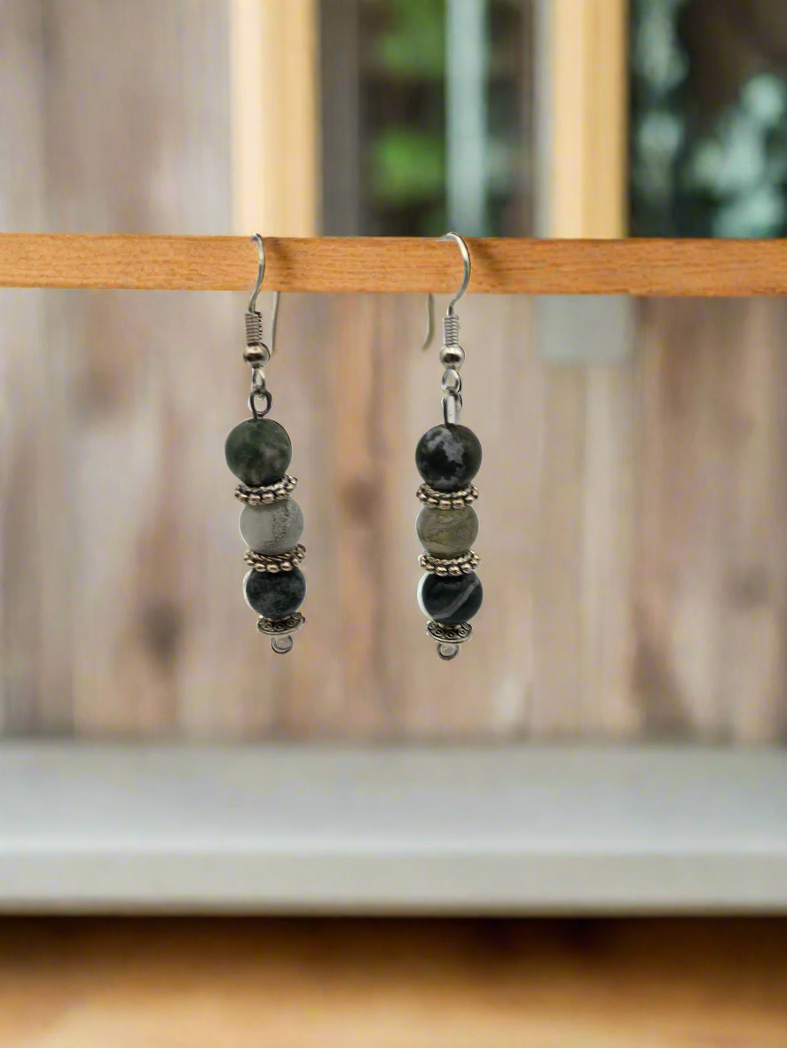 Tree Agate Beaded Earrings